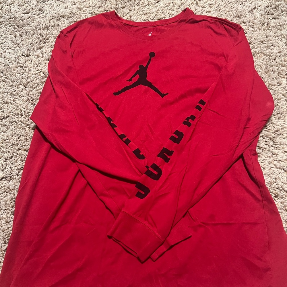 Jordan Dri fit Long Sleeve Tee with Black Logo
